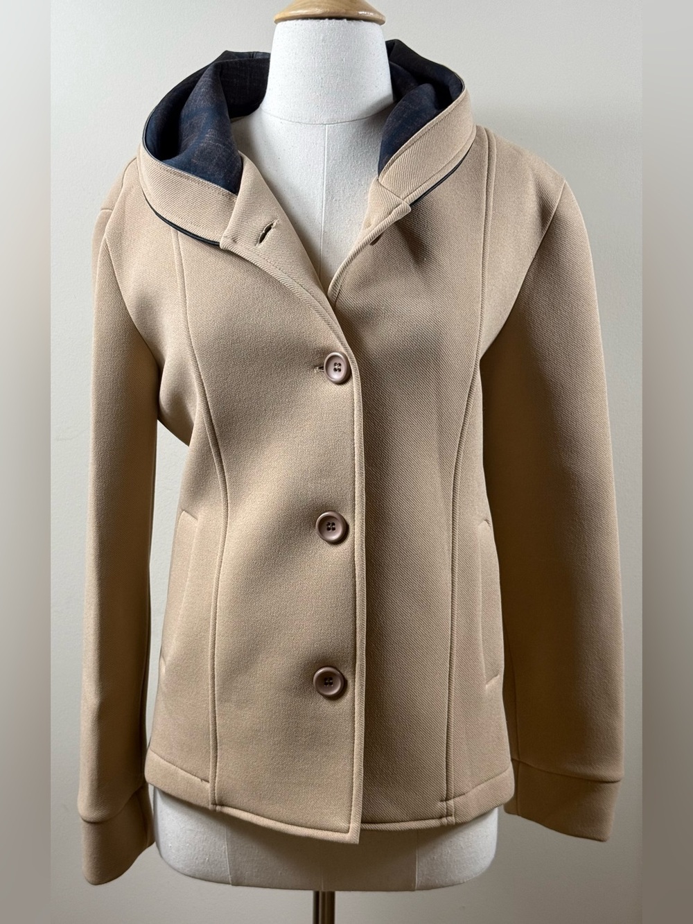 Take Two Camel Hooded Scuba Jacket NWT Size M Italy